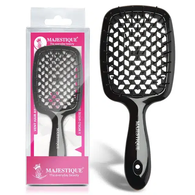 Majestique Naturals Bio-Friendly Super Vent Hair Brush (Pack of 1, Black) (BB-20)