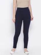 Rupa Cotton Lycra  Pocket Leggings for women, Navy Blue (Free Size)