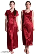 Satin Nightdress Set for Women 