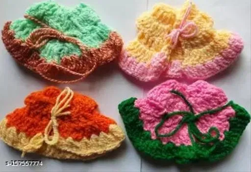 Laddu Gopal Woollen Poshak, Assorted Colors, Pack of 4