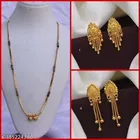 Alloy Mangalsutra with 2 Pair Earrings for Women 