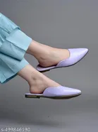 Solid Patent Leather Mules for Women 