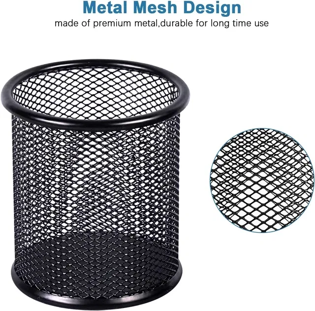 S-MAX Round Shape Metal Pen Holder (Pack of 1)