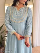 Embroidered Anarkali Kurta Set for Women 