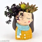 Terracotta Decorative Cute Girls Plant Holder for Home Decor 