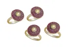 Silver Plated 4 Pcs Toe Rings for Women (Multicolor, Set of 2)