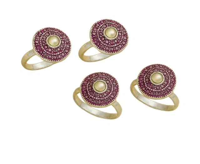 Silver Plated 4 Pcs Toe Rings for Women (Multicolor, Set of 2)