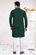 Cotton Blend Sequin Kurta for Men 