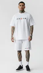 Polyester Printed Co-Ord Set for Men, White 