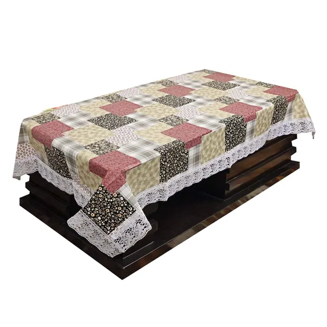 PVC Printed 4 Seaters Table Cover (Multicolor, 40x60 inches)