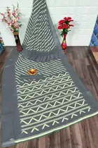 SVB कॉटन लिनन साड़ी फॉर विमेंस 