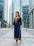 Floral Embroidered Acrylic Kurti for Women 