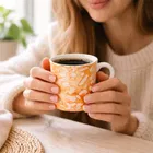Ceramic Tea & Coffee Cup, Orange, Pack of 6 