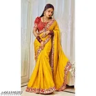 Jimmy Choo Solid Saree For Women, Yellow