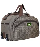 Polyester Solid Waterproof Duffel Bag with Wheels, Brown, 60 L