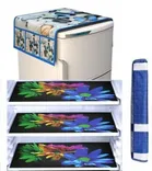 Knit Printed Fridge 3 Pcs Mat with Top & Handle Cover 