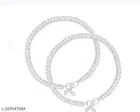 Silver Plated Metal Womens Anklets,Silver, Set of 1