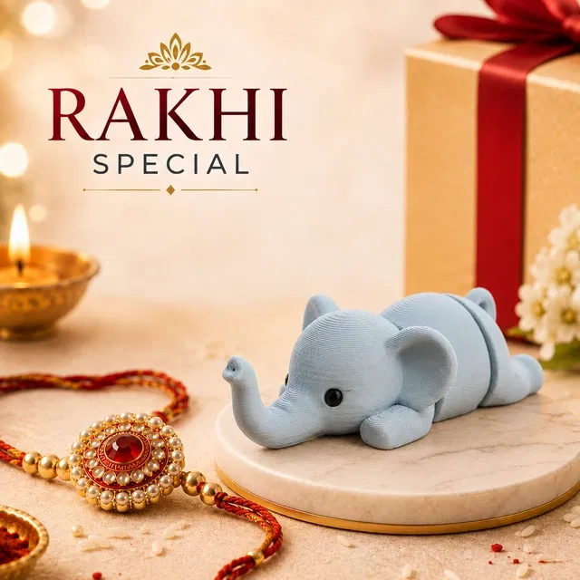 Grey Elephant Mini Figure | Rakhi Special