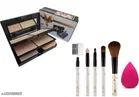 5in1 Compact Powder  5 Pics Makeup Brush And Spounge Puff