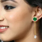 Designer Gold Plated Chain Drop Earrings Set for Women & Girls 