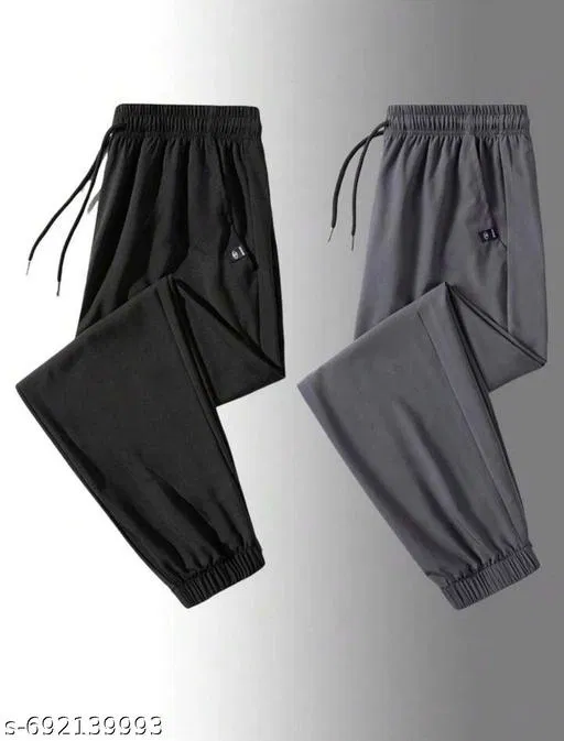 Cotton Pants for Boys, Black & Grey, Pack of 2 (32)