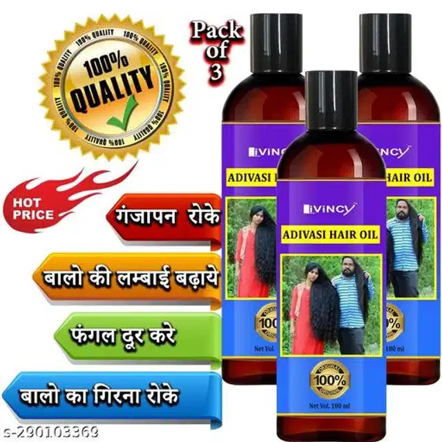 Livincy Adivasi Hair Oil (100 ml, Pack of 3)