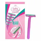 VI-JOHN Feather Touch Twin Blade Shaving Razors With Lubricatin g Aloe Vera Strip for Women(Contain 5 Pcs)