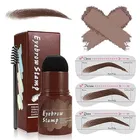 Brow Define Kit - Eyebrow Stamp With Dual Brushes & 3 Shaping Stencils (Dark Brown) (Pack Of 1)