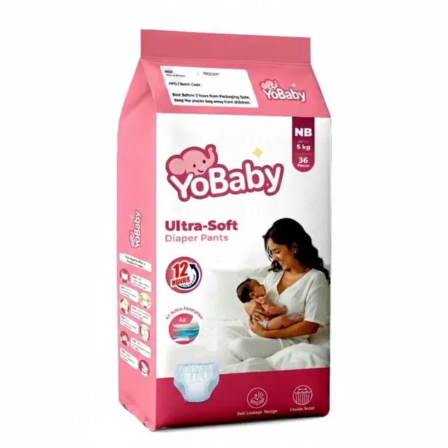योबेबी डायपर पैन्ट्स NB (न्यू बोर्न) - 36 Pcs