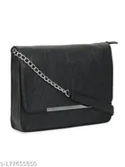 Synthetic Sling Bag for Women (Black, )