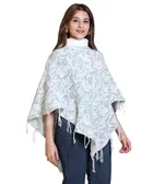 Woolen Self-Design Ponchos for Women 