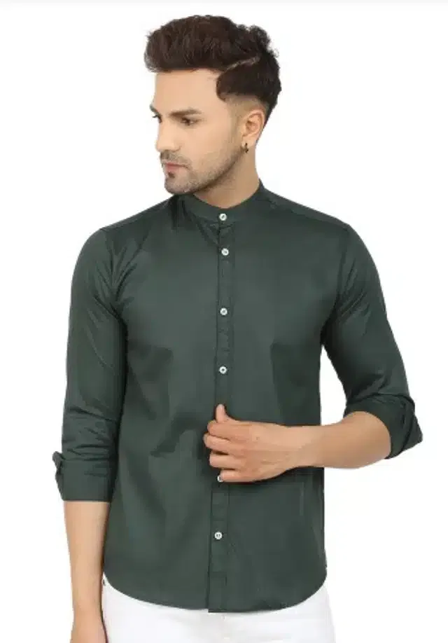 Full Sleeves Shirt for Men (Dark Green, XL)