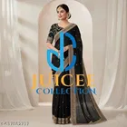 Georgette Saree for Women, Black 