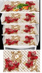 PVC Fridge Mat, Multicolor, Pack of 4