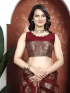 Banarasi Silk Jacquard Print Saree for Women 