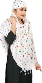 Eloska World Women's Printed White Box Scarf 