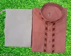Solid Show Button Kurta Set for Men 