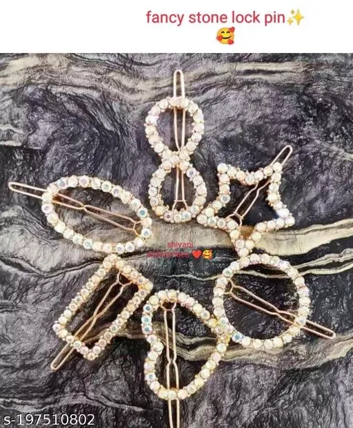 Metal Hair Clips for Women (Multicolor, Pack of 6)