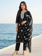 Embroidered A-line Kurta Set for Women 