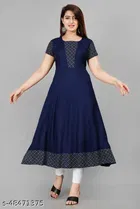 Anarkali Rayon Solid Kurti for Women 