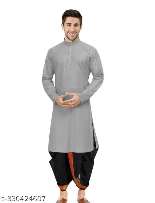 Kurta Set for Men (Grey, M)