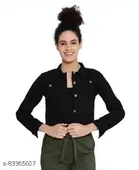 Three-Quarter Sleeves Denim Jacket for Women 
