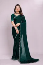 Poly Silk Embellished Saree for Women 