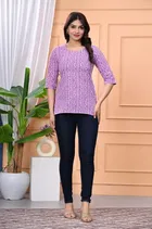 Cotton Striped Short Kurti for Women 