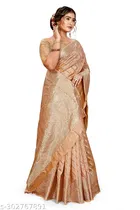 Jute Khadi Zari Woven Saree for Women 