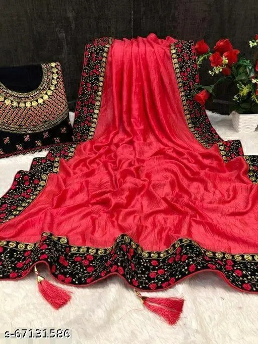 Beautiful Saree for Women (Pink)