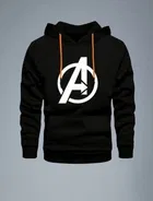 Fleece Printed Hoodie for Men 