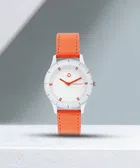 Analog Watch for Women (Orange & White)