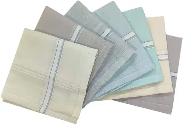 Cotton Blend Handkerchiefs for Men (Pack of 6) (Multicolor, 18x18 cm)