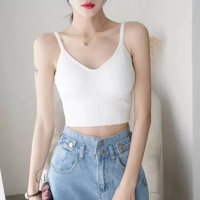 Cotton Padded Sports Bra for Women (White, Free Size)